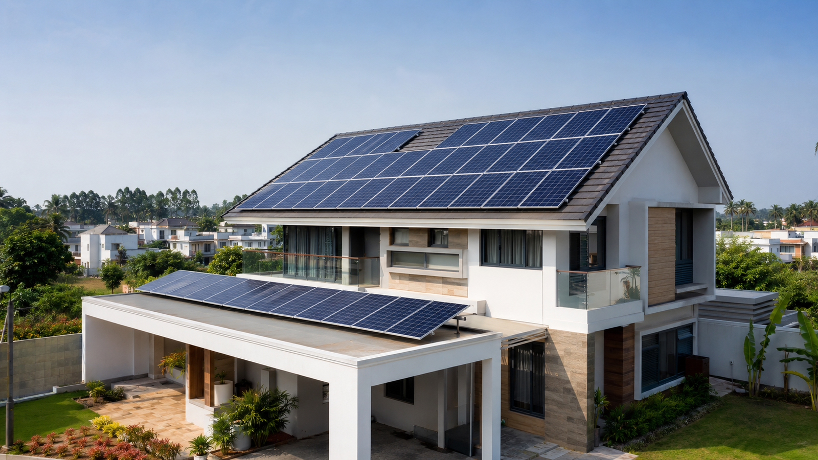 Five kilowatt residential rooftop solar installation